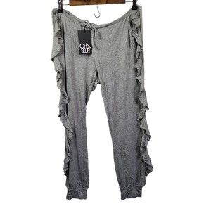 NWT Chaser Grey Ruffle Pull On Pant Medium